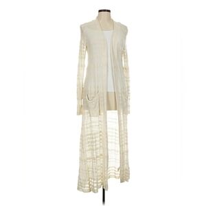 Anthropologie Moth Sheer Striped Long Open Cardigan Size XS